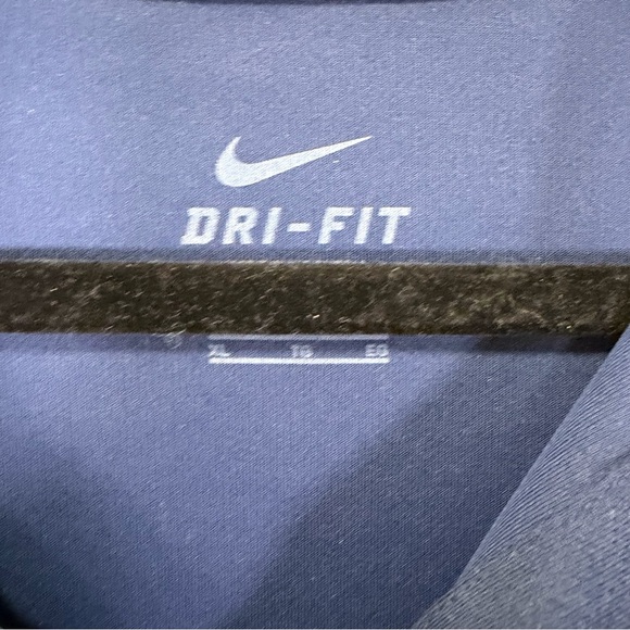 Nike Men's Dark Blue Dri-Fit Polo with White Accents XL‎ - Picture 2 of 8